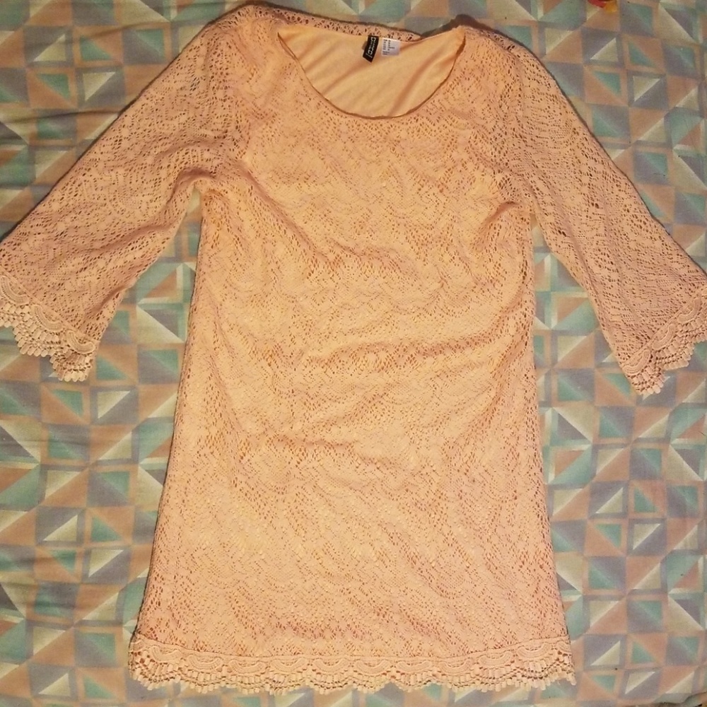 Pink lace dress